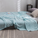 59x39" 100% Cottons Blanket, Soft and Breathable Bed Blanket, Multi-functional Bed Blanket for All Season, Machines Washable Bed Couch for Home Living Room Bedroom Office Travel Green