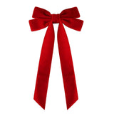 16 Pcs Christmas Velvet Bows for Christmas Tree, Rustic Wreath Gift Bows, Burgundy Christmas Ornaments, for Xmas Farmhouse Tree Garland DIY Craft Wrapping Decorative Red
