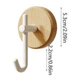 Wreath Hanger for Front Door, No Drilling Walnut Hook, Stick on Wall Hook, Self-Adhesive Household Hook for Towels, Keys, Hats, Coats, Bags 2PCS White