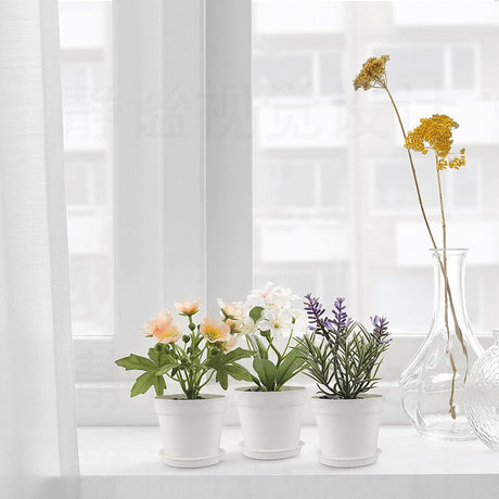 Pots for Plants, 8 Pack 4.8 inch Plastic Planters with Multiple Drainage Holes and Trays - Plant Pots for All Home Garden Flowers Succulents (White) 4.8inch-White