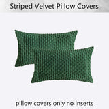 Holzlrgus Fall Set of 2 Striped Textured Velvet Corduroy Decorative Europe Sham Seasonal Autumn Throw Pillow Cushion Cover for Couch, (60x60 cm, 24inch) 12 x 20-Inch Burnt Brick