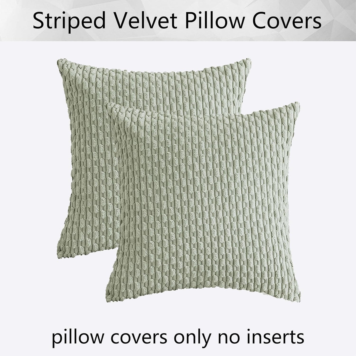 Holzlrgus Fall Set of 2 Striped Textured Velvet Corduroy Decorative Europe Sham Seasonal Autumn Throw Pillow Cushion Cover for Couch, (60x60 cm, 24inch), Burnt Brick 20 x 20-Inch Dark Green