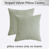 Holzlrgus Fall Set of 2 Striped Textured Velvet Corduroy Decorative Europe Sham Seasonal Autumn Throw Pillow Cushion Cover for Couch, (60x60 cm, 24inch), Burnt Brick 20 x 20-Inch Dark Green
