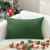 Holzlrgus Fall Set of 2 Striped Textured Velvet Corduroy Decorative Europe Sham Seasonal Autumn Throw Pillow Cushion Cover for Couch, (60x60 cm, 24inch), Burnt Brick 22 x 22-Inch Dark Green