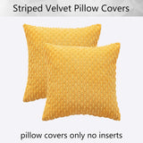 Holzlrgus Fall Set of 2 Striped Textured Velvet Corduroy Decorative Europe Sham Seasonal Autumn Throw Pillow Cushion Cover for Couch, (60x60 cm, 24inch), Burnt Brick 24 x 24-Inch Red