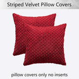 Holzlrgus Fall Set of 2 Striped Textured Velvet Corduroy Decorative Europe Sham Seasonal Autumn Throw Pillow Cushion Cover for Couch, (60x60 cm, 24inch), Burnt Brick 16 x 16-Inch Yellow