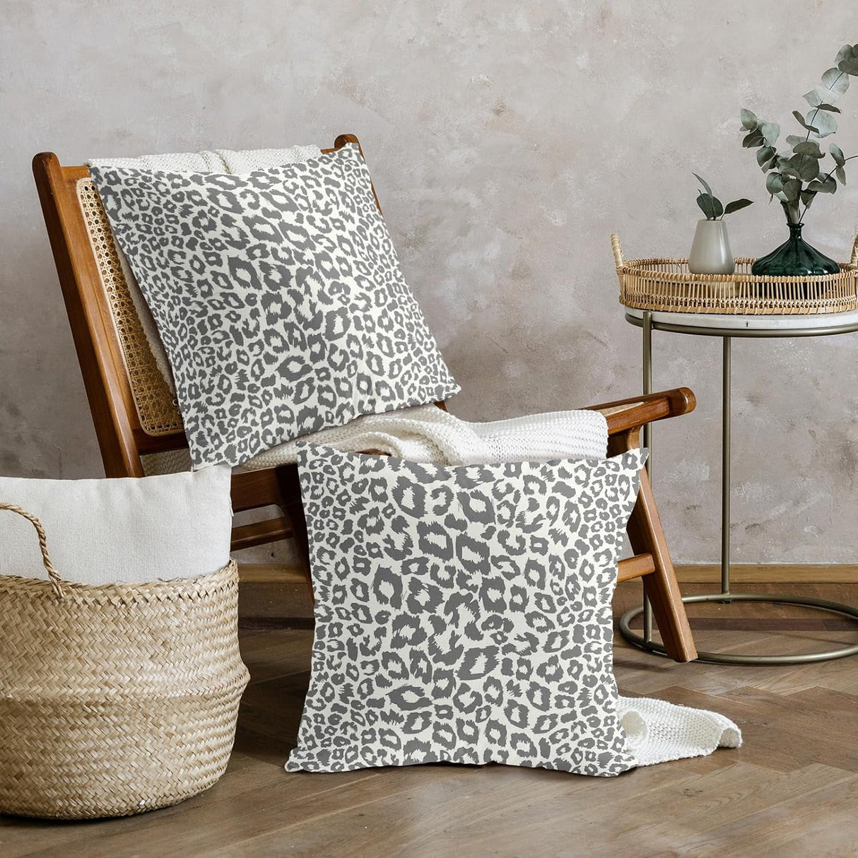 Lime Green White Leopard Print Pillow Covers 18x18 Inch Set of 2 Cheetah Animal Spots Decorative Throw Pillows For Couch Farmhouse Chinoiserie Pillow Cases Home Decor For Room Sofa Bed Porch Outdoor 20" x 20" Hot Pink
