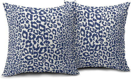 Lime Green White Leopard Print Pillow Covers 18x18 Inch Set of 2 Cheetah Animal Spots Decorative Throw Pillows For Couch Farmhouse Chinoiserie Pillow Cases Home Decor For Room Sofa Bed Porch Outdoor 18" x 18" Pink Leopard