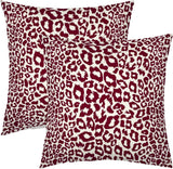 Lime Green White Leopard Print Pillow Covers 18x18 Inch Set of 2 Cheetah Animal Spots Decorative Throw Pillows For Couch Farmhouse Chinoiserie Pillow Cases Home Decor For Room Sofa Bed Porch Outdoor 16" x 16" Wine Red