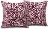 Lime Green White Leopard Print Pillow Covers 18x18 Inch Set of 2 Cheetah Animal Spots Decorative Throw Pillows For Couch Farmhouse Chinoiserie Pillow Cases Home Decor For Room Sofa Bed Porch Outdoor 16" x 16" Wine Red