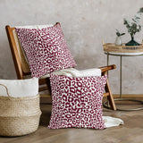 Lime Green White Leopard Print Pillow Covers 18x18 Inch Set of 2 Cheetah Animal Spots Decorative Throw Pillows For Couch Farmhouse Chinoiserie Pillow Cases Home Decor For Room Sofa Bed Porch Outdoor 16" x 16" Wine Red