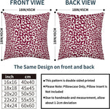 Lime Green White Leopard Print Pillow Covers 18x18 Inch Set of 2 Cheetah Animal Spots Decorative Throw Pillows For Couch Farmhouse Chinoiserie Pillow Cases Home Decor For Room Sofa Bed Porch Outdoor 16" x 16" Wine Red