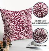 Lime Green White Leopard Print Pillow Covers 18x18 Inch Set of 2 Cheetah Animal Spots Decorative Throw Pillows For Couch Farmhouse Chinoiserie Pillow Cases Home Decor For Room Sofa Bed Porch Outdoor 16" x 16" Wine Red