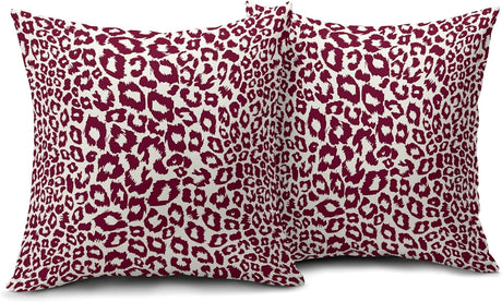 Lime Green White Leopard Print Pillow Covers 18x18 Inch Set of 2 Cheetah Animal Spots Decorative Throw Pillows For Couch Farmhouse Chinoiserie Pillow Cases Home Decor For Room Sofa Bed Porch Outdoor 16" x 16" Yellow Leopard