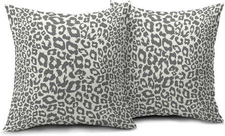 Lime Green White Leopard Print Pillow Covers 18x18 Inch Set of 2 Cheetah Animal Spots Decorative Throw Pillows For Couch Farmhouse Chinoiserie Pillow Cases Home Decor For Room Sofa Bed Porch Outdoor 20" x 20" Yellow Leopard