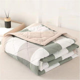 Cooling Quilt, Thin Quilts Summer Lightweight Comforter, Full Washed Cotton, Machine Washable, Soft Comfy Breathable Sleep Blanket for Hot Sleeper, Ultra-Cool Lightweight Green