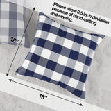 Light Blue Farmhouse Buffalo Plaid Pillow Covers 18x18 Set of 2 Patio Outdoor Decor Neutral Checkered Pillow Covers 18 x 18, Blue and White Gingham Plaid Check 18"x18", Set of 2 Black