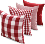 Light Blue Farmhouse Buffalo Plaid Pillow Covers 18x18 Set of 2 Patio Outdoor Decor Neutral Checkered Pillow Covers 18 x 18, Blue and White Gingham 20x20 Square Black