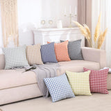 Light Blue Farmhouse Buffalo Plaid Pillow Covers 18x18 Set of 2 Patio Outdoor Decor Neutral Checkered Pillow Covers 18 x 18, Blue and White Gingham Plaid Gingham 18"x18", Set of 2 Greyish Green