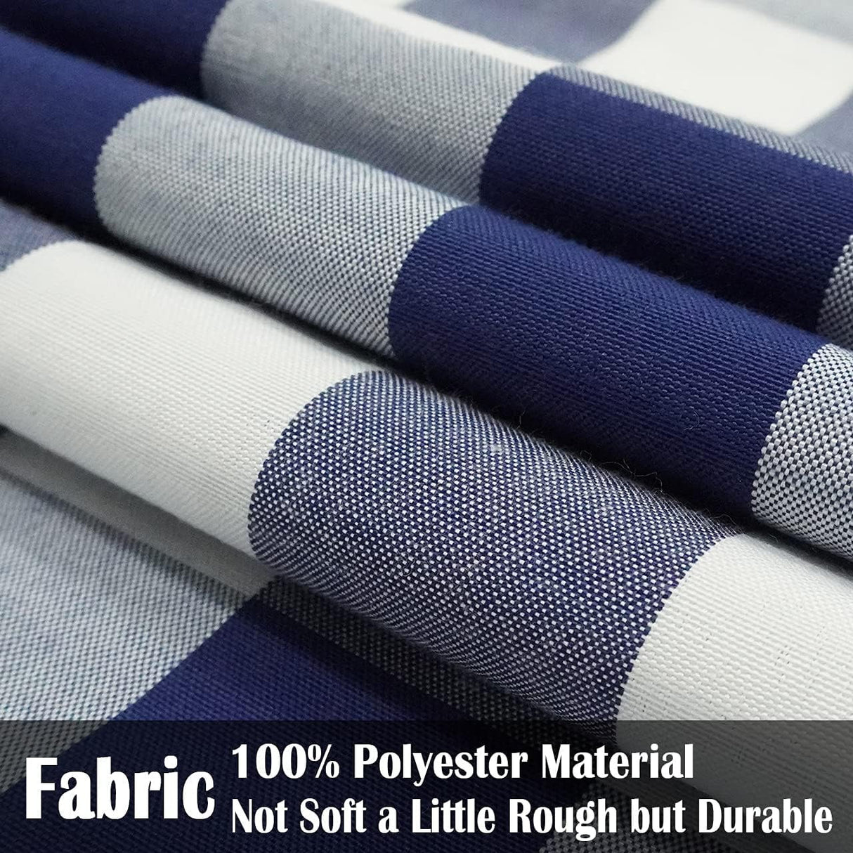 Light Blue Farmhouse Buffalo Plaid Pillow Covers 18x18 Set of 2 Patio Outdoor Decor Neutral Checkered Pillow Covers 18 x 18, Blue and White Gingham Plaid Check 18"x18", Set of 2 Navy Blue