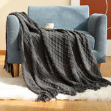 Throw Blanket for Couch 50 x 60 inches Knit Woven Blankets Cozy Lightweight Decorative Throw for Bed and Living Room,Beige Brick red