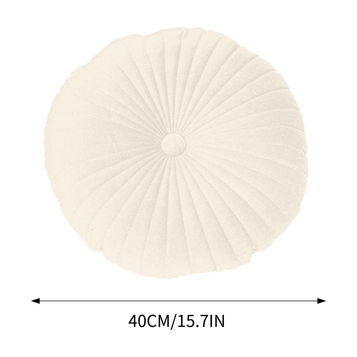 Darzheoy Round Throw Pillow 15.7 inch Decorative Round Velvet Floor Pillows Small Pumpkin Throw Pillow Cushion for Living Room Sofa Bed, Gray Beige