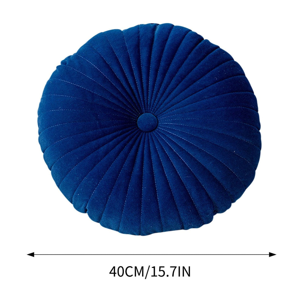 Darzheoy Round Throw Pillow 15.7 inch Decorative Round Velvet Floor Pillows Small Pumpkin Throw Pillow Cushion for Living Room Sofa Bed, Gray Blue