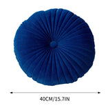 Darzheoy Round Throw Pillow 15.7 inch Decorative Round Velvet Floor Pillows Small Pumpkin Throw Pillow Cushion for Living Room Sofa Bed, Gray Blue