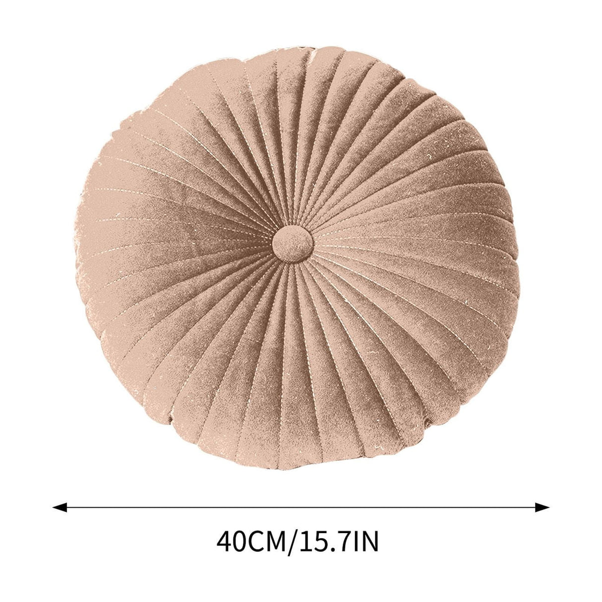 Darzheoy Round Throw Pillow 15.7 inch Decorative Round Velvet Floor Pillows Small Pumpkin Throw Pillow Cushion for Living Room Sofa Bed, Gray Coffee