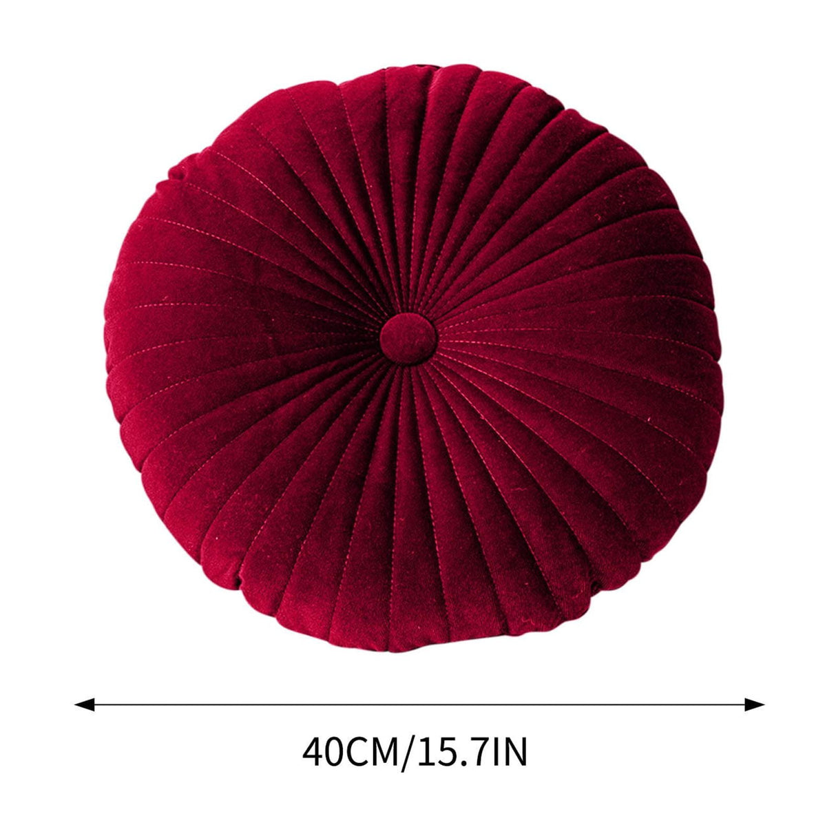 Darzheoy Round Throw Pillow 15.7 inch Decorative Round Velvet Floor Pillows Small Pumpkin Throw Pillow Cushion for Living Room Sofa Bed, Gray Red
