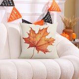 Darzheoy Fall Pillow Covers 18 x 18 inch Pumpkin Maple leaves Throw Pillow Covers Outdoor Autumn Thanksgiving Harvest Farmhouse Pillowcase Cushion Case for Home Sofa Fall Decor B