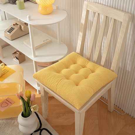 Solid Color Thickened Corduroy Chair Cushions 17.7 * 17.7in Extra-Large Size Seat Cushion with Machine Washable,Large Size Dining Chair Cushion Student Office Tatami Cushion Meditation Cushion 17.7" x 17.7" Navy