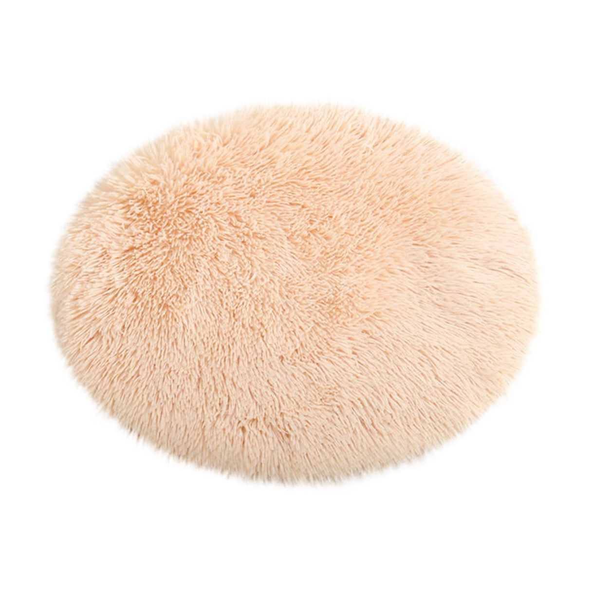 Darzheoy 16 inch Plush Dog Bed Mat Warm Fluffy Round Puppy Crate Pad with Anti-Slip Waterproof Bottom Soft Comfy Pet Kennel Mat for Small and Medium Dogs Beige