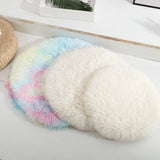 Darzheoy 16 inch Plush Dog Bed Mat Warm Fluffy Round Puppy Crate Pad with Anti-Slip Waterproof Bottom Soft Comfy Pet Kennel Mat for Small and Medium Dogs Beige