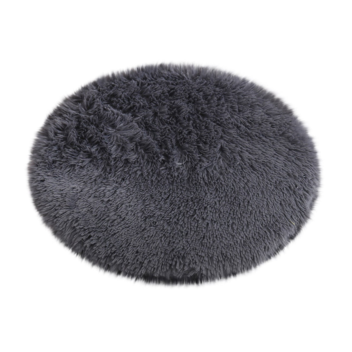 Darzheoy 16 inch Plush Dog Bed Mat Warm Fluffy Round Puppy Crate Pad with Anti-Slip Waterproof Bottom Soft Comfy Pet Kennel Mat for Small and Medium Dogs Black