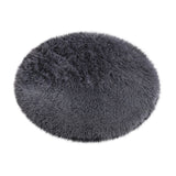Darzheoy 16 inch Plush Dog Bed Mat Warm Fluffy Round Puppy Crate Pad with Anti-Slip Waterproof Bottom Soft Comfy Pet Kennel Mat for Small and Medium Dogs Black