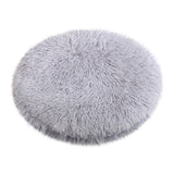 Darzheoy 16 inch Plush Dog Bed Mat Warm Fluffy Round Puppy Crate Pad with Anti-Slip Waterproof Bottom Soft Comfy Pet Kennel Mat for Small and Medium Dogs Gray