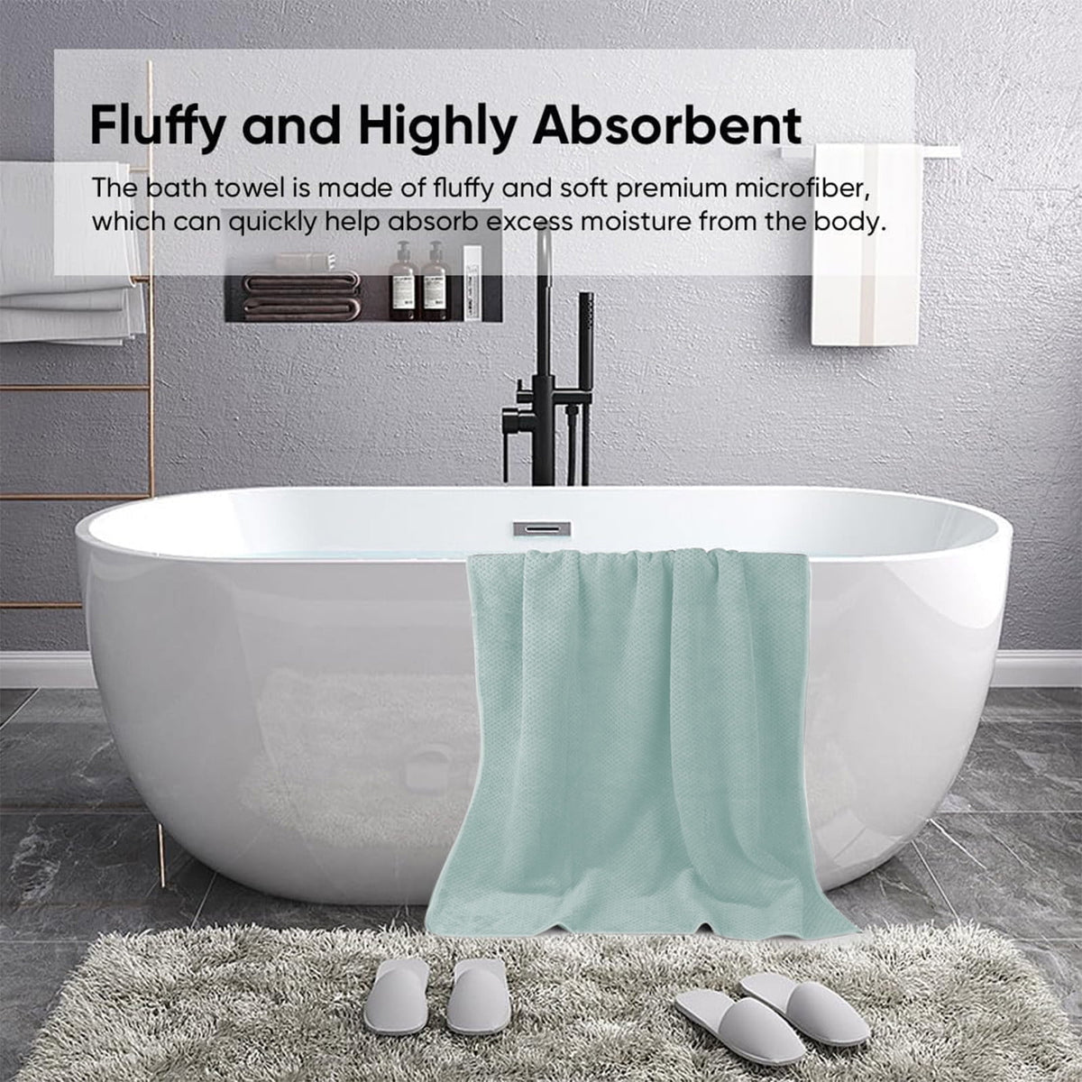 Bath Towel, Oversize Bath Towel, 55×28 Inch Large Microfiber Bath Towels, Soft, Absorbent, and Quick Dry Towels for Bathroom, Pool, Beach, Swim, and Yoga, Large Bathroom Towels for Daily Use 55×28 in Green