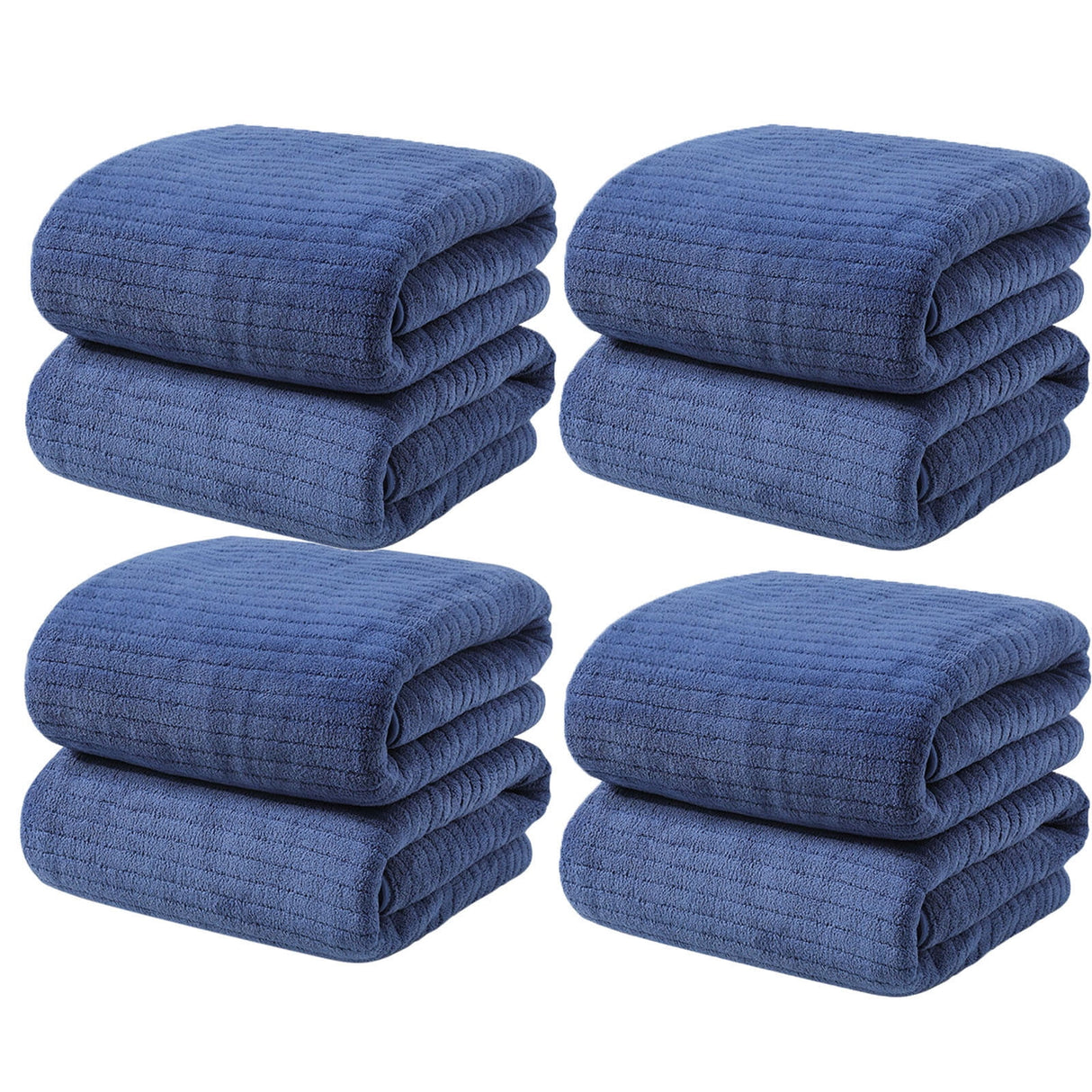 Chmadoxn Microfiber Hair Towel Wrap - Quick Dry Curly Hair Wraps for Women Wet Hair, Microfiber Towel for Hair, Hair Drying Towel Wrap, Hair Towels for Women, Hair Turban for Wet Hair (29 ×14 Inch) 4 pc Blue