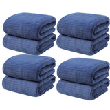 Chmadoxn Microfiber Hair Towel Wrap - Quick Dry Curly Hair Wraps for Women Wet Hair, Microfiber Towel for Hair, Hair Drying Towel Wrap, Hair Towels for Women, Hair Turban for Wet Hair (29 ×14 Inch) 4 pc Blue