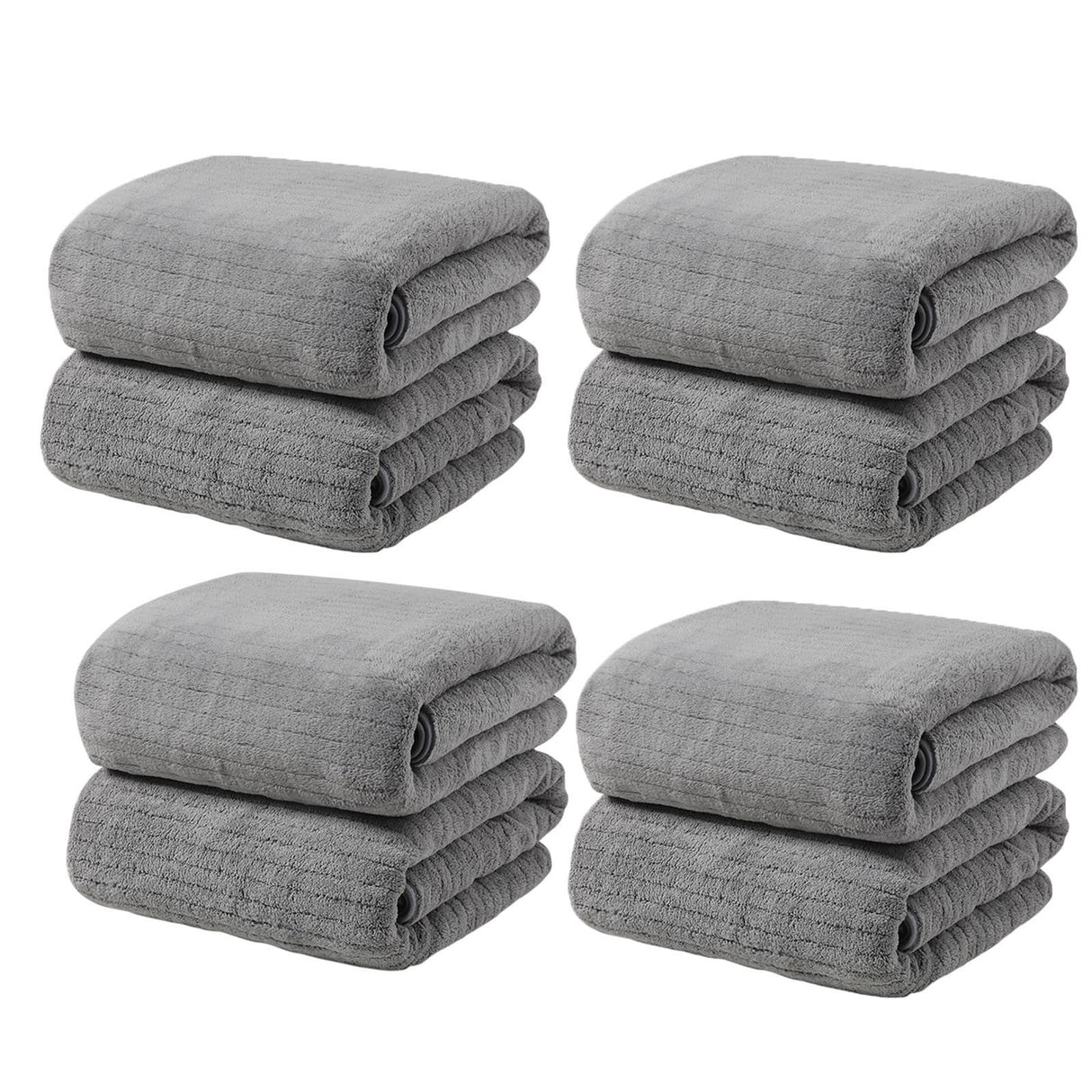 Chmadoxn Microfiber Hair Towel Wrap - Quick Dry Curly Hair Wraps for Women Wet Hair, Microfiber Towel for Hair, Hair Drying Towel Wrap, Hair Towels for Women, Hair Turban for Wet Hair (29 ×14 Inch) 4 pc Gray