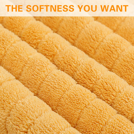 Chmadoxn Microfiber Hair Towel Wrap - Quick Dry Curly Hair Wraps for Women Wet Hair, Microfiber Towel for Hair, Hair Drying Towel Wrap, Hair Towels for Women, Hair Turban for Wet Hair (29 ×14 Inch) 4 pc Yellow