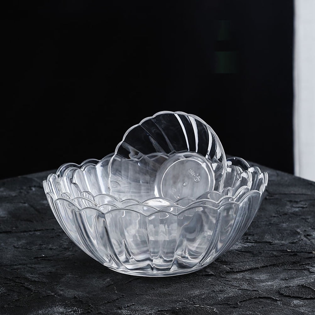 Luxshiny Transparent Acrylic Lotus Bowl - Lightweight Serving Bowl for Salad, Fruits, Desserts, Ideal for Parties, Gatherings, and Everyday Use 13.2*13.2*5.2cm As Shown