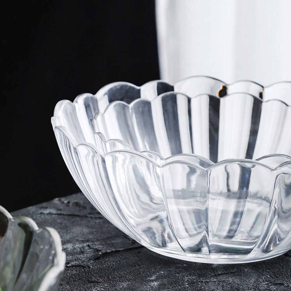 Luxshiny Transparent Acrylic Lotus Bowl - Lightweight Serving Bowl for Salad, Fruits, Desserts, Ideal for Parties, Gatherings, and Everyday Use 13.2*13.2*5.2cm As Shown