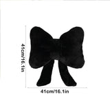 Darzheoy Bow Shaped Throw Pillow Soft Stuffed Bow Christmas Decorations Soft Furry Bow Throw Pillows Cute Bowknot Plush Pillow Home Decor for Couch Living Room Bed Black