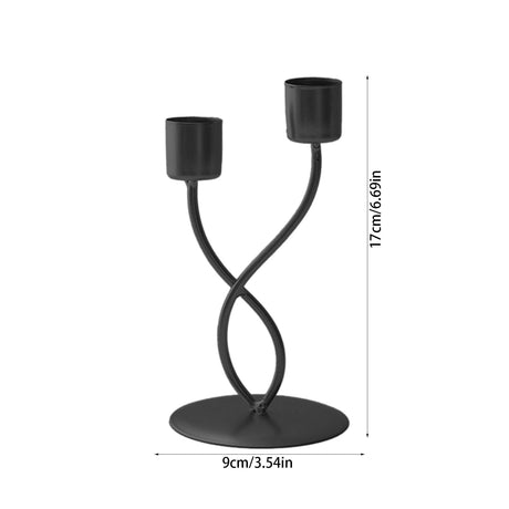 Darzheoy Iron Candlestick Vintage Metal Holder Decorative Taper Stand Sconce Home Desktop Table Decoration Wedding Craft Supplies Black