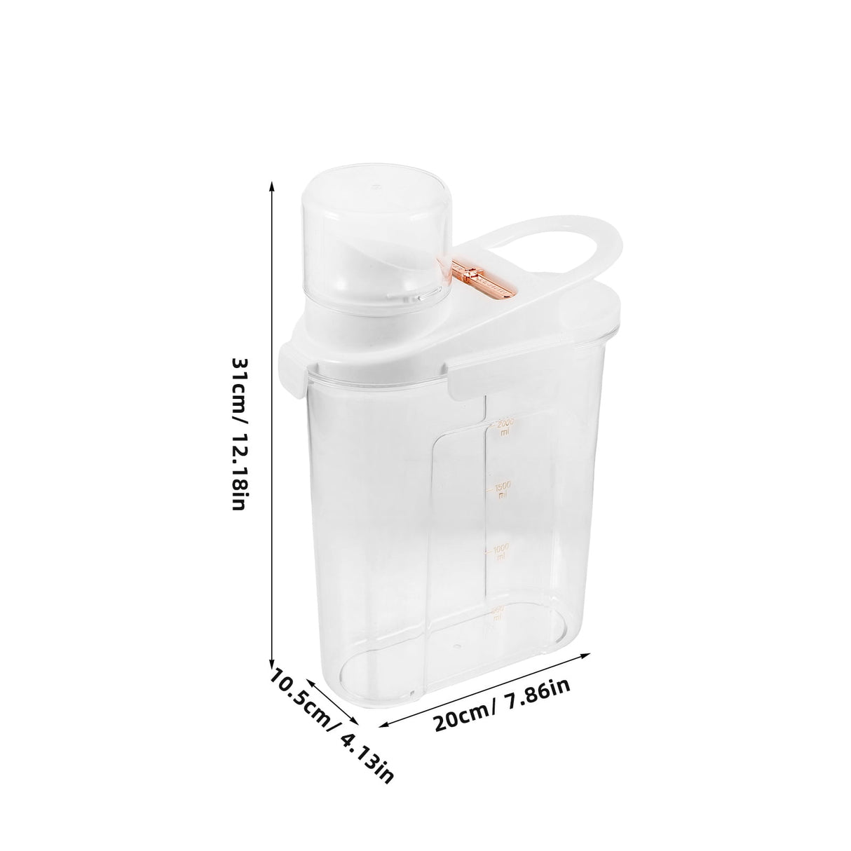 Worgeous Laundry Powder Detergent Container Transparent Laundry Detergent Dispenser Jar