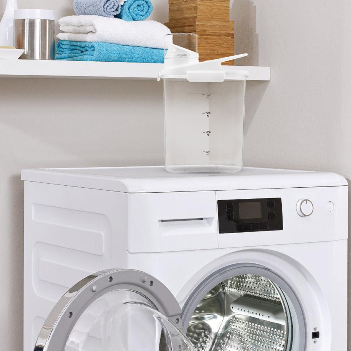 Worgeous Laundry Powder Detergent Container Transparent Laundry Detergent Dispenser Jar