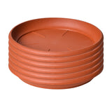 Darzheoy 6 Pack Plant Saucer Tray 3.6 inch, Heavy Duty Plastic Pot Plant Drip Trays Saucers for Indoors Outdoor, Plant Water Tray for Planters 4.7" Brown