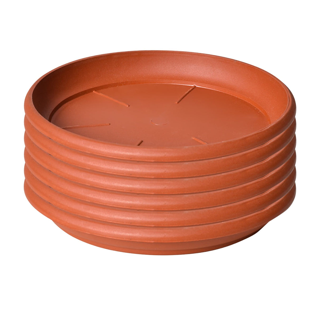 Darzheoy 6 Pack Plant Saucer Tray 3.6 inch, Heavy Duty Plastic Pot Plant Drip Trays Saucers for Indoors Outdoor, Plant Water Tray for Planters 5.3" Brown